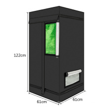 60*60*120cm Durable Home Use Dismountable Hydroponic Plant Growing Grow Tent with Window Green Black